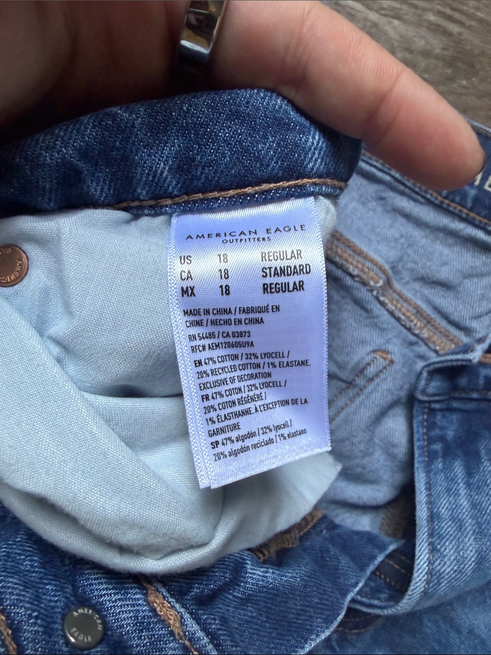 American Eagle Outfitters Blue Boyfriend Jeans - Rolled Cuff - Picture 2 of 3